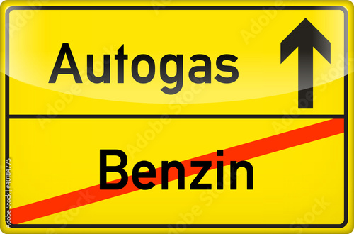 Werbeschild für Autogas