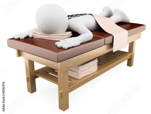 Fototapeta Naklejka Na Ścianę i Meble -  3D woman receiving hot stone massage