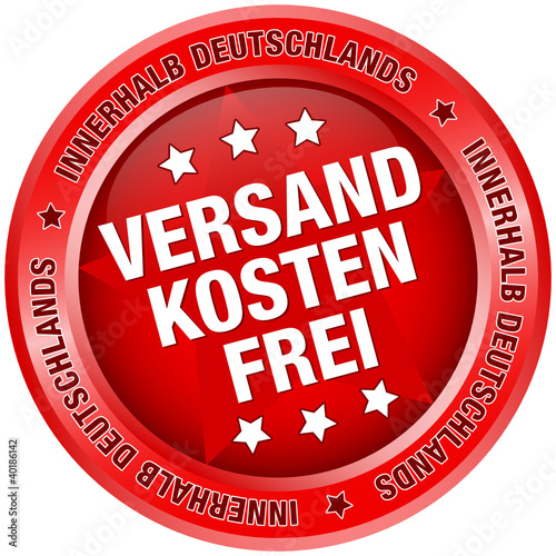 Button "Versandkostenfrei innerhalb Deutschlands" rot