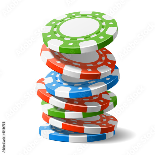 Falling casino chips