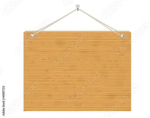 wooden notice board hanging on nail vector illustration