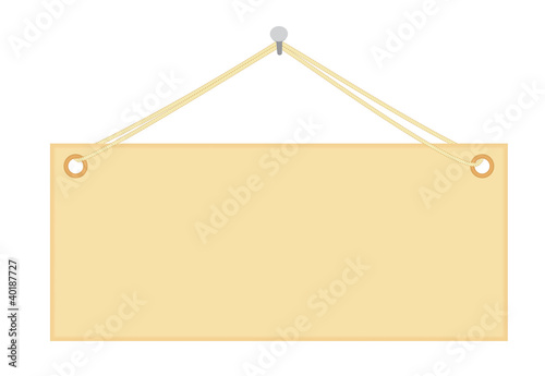 blank notice board hanging on nail vector illustration