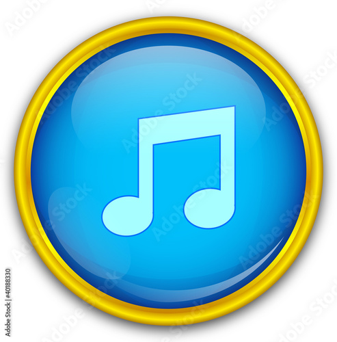 Mavi altın çerçeveli müzik ikonu