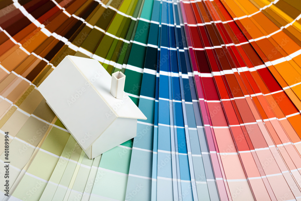 Model house on color palette