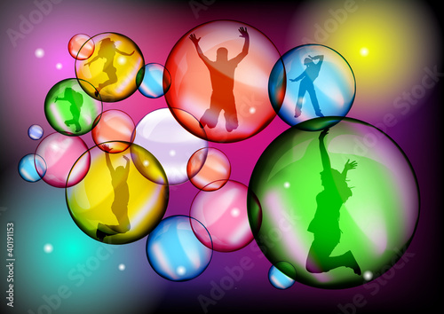 Sfondo Bolle con persone