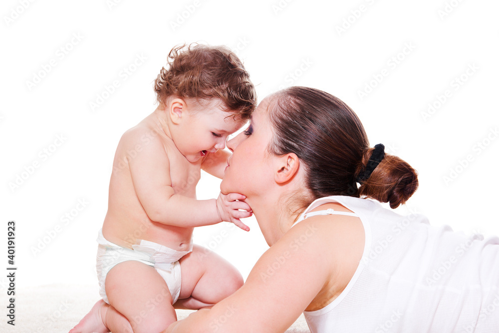 Mother playing with baby Mother playing with baby