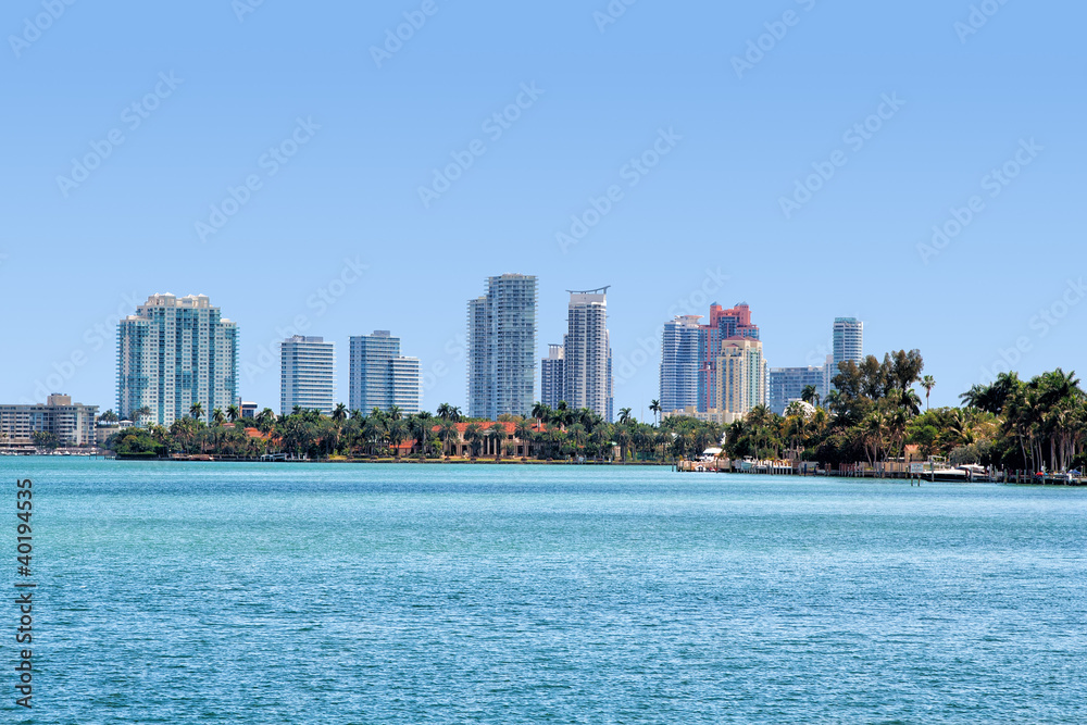 Fototapeta premium Miami Skyline, Biscayne Bay