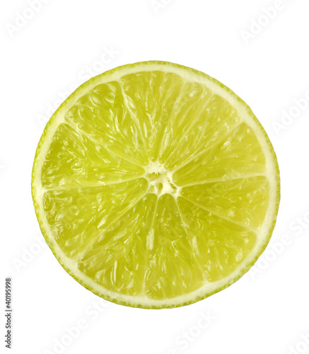isolated fruit on white,a slice of lime