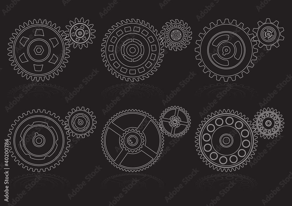 gears outline set B gears outline set B