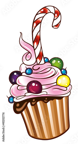 Muffin, Kuchen, Schokolade, vector, bunt