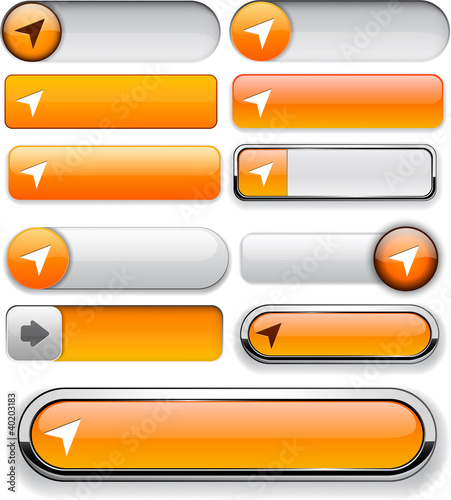 Navigation high-detailed web button collection.