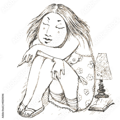 girl with notebook