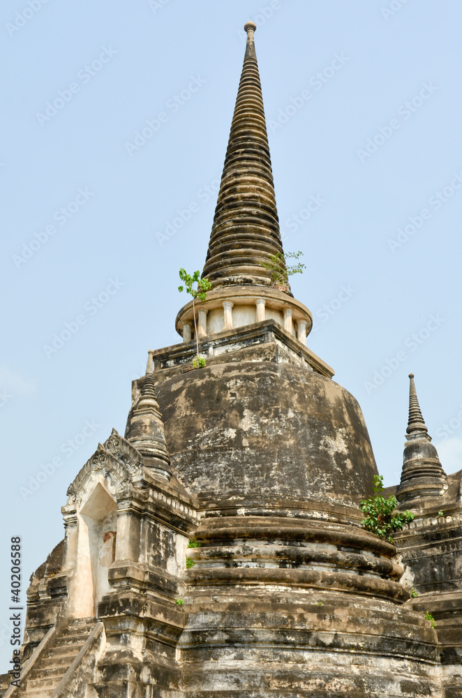 Naklejka premium Temple au site d'Ayutthaya