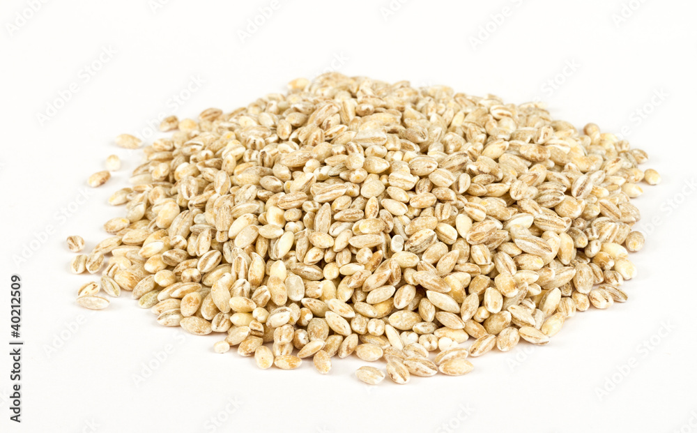 Pearl barley heap isolated on white Pearl barley heap isolated on white