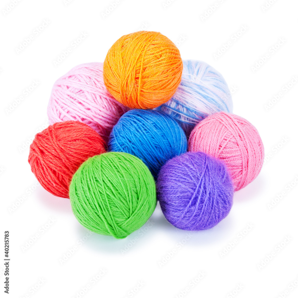 Several multi-colored woolen balls Several multi-colored woolen balls