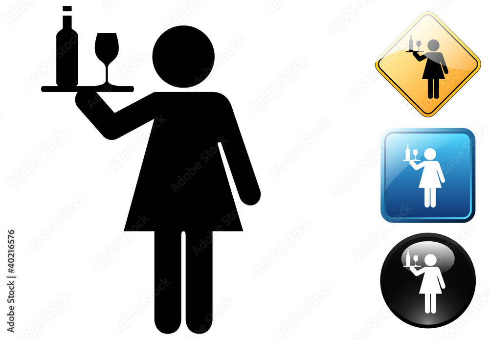 Waiter Pictrogram Waitress pictogram and icons Stock Vector | Adobe Stock