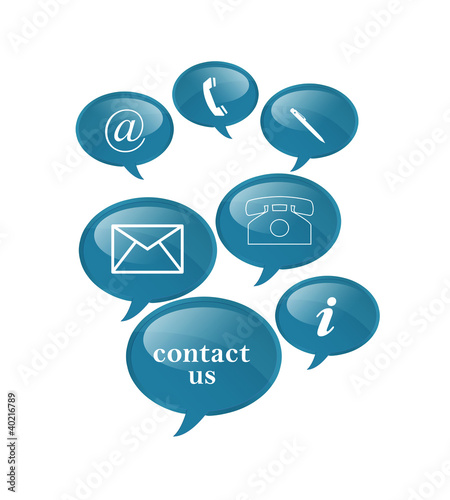 contact signs in blue