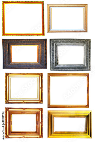 Set of vintage photo wood frame