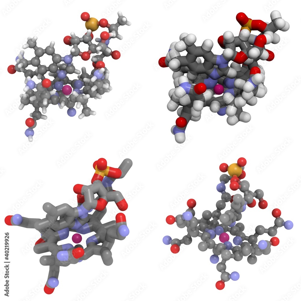 Vitamin B12 (cyanocobalamin) molecule