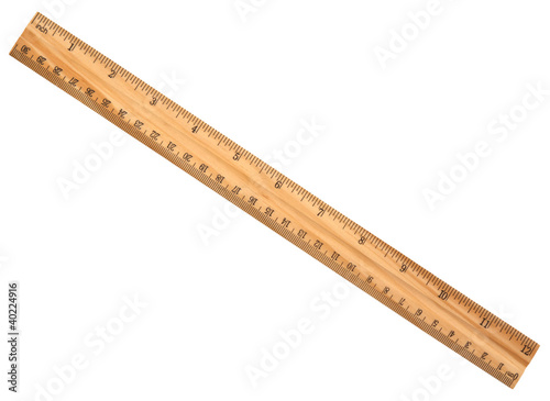 A wood ruler isolated over a white background
