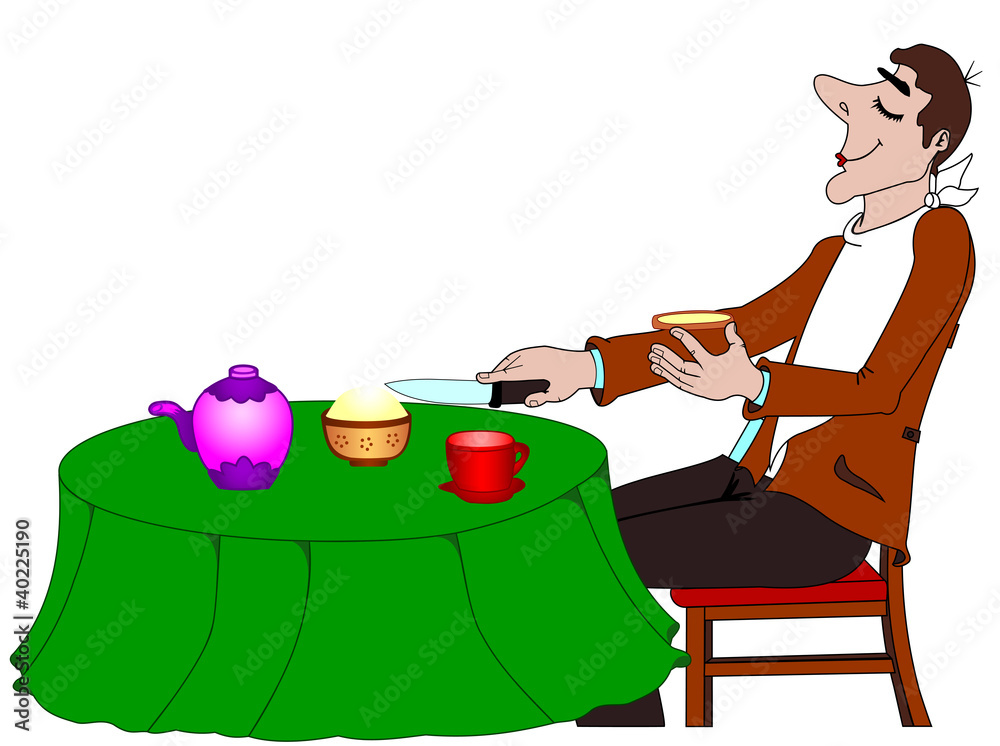 Fototapeta premium The person taking food