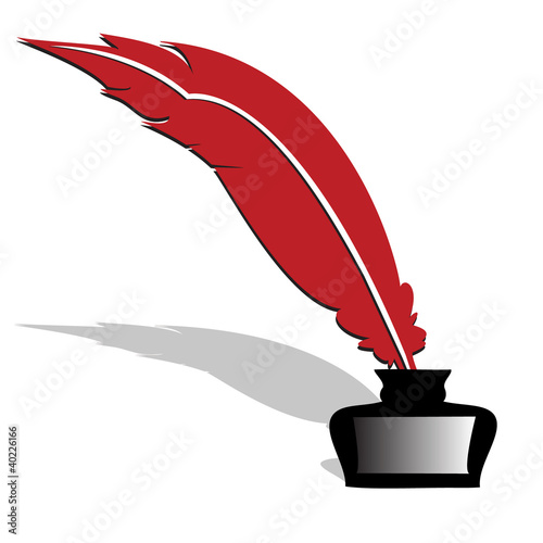 Feather and inkwell