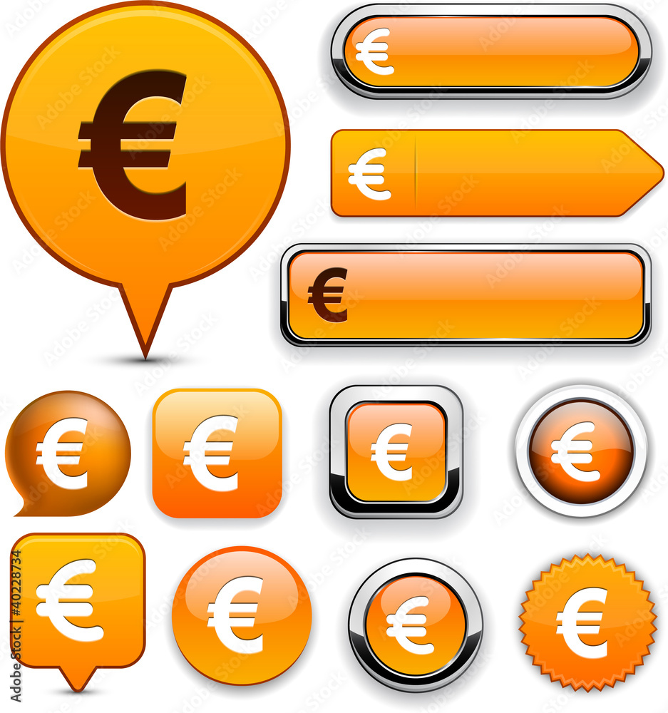 Euro high-detailed web button collection. Euro high-detailed web button collection.