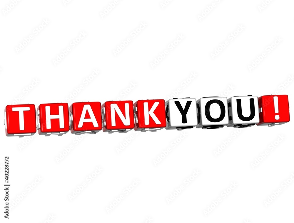 3D Thank You Cube text 3D Thank You Cube text