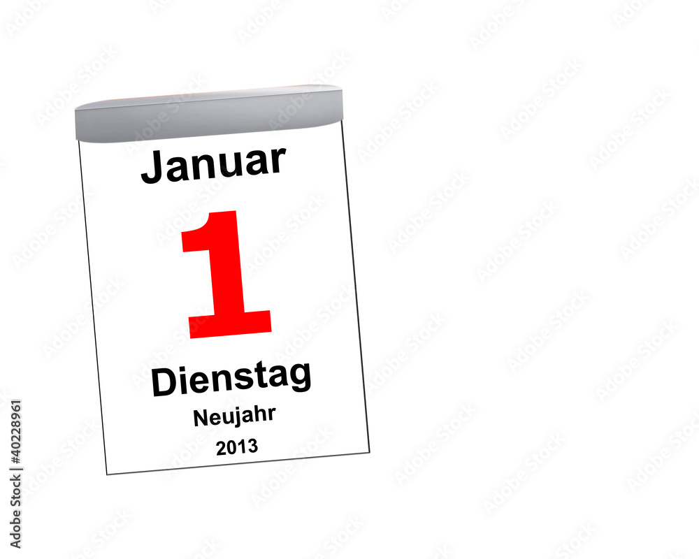 Kalender weiß - 01.01.2013