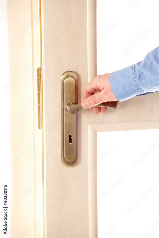 Male hand on handle Male hand on handle