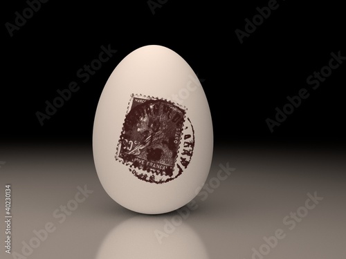 stamp on an egg