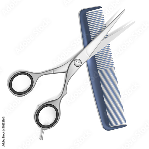 Scissors and comb for hair