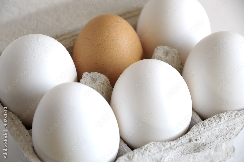 White eggs and brown