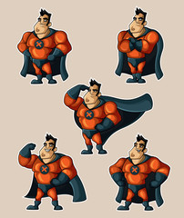 Stickers Superhelden Superheld in pak met cape  © Denis Voronin