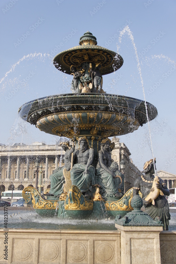 Fontaine des Mers, place de la Concorde à Paris