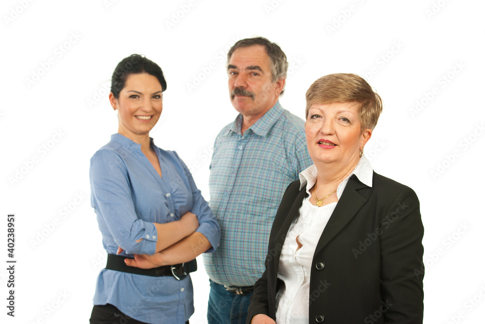 Mature business woman and her team Mature business woman and her team
