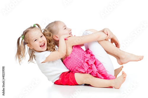 adorable children having funny good pastime
