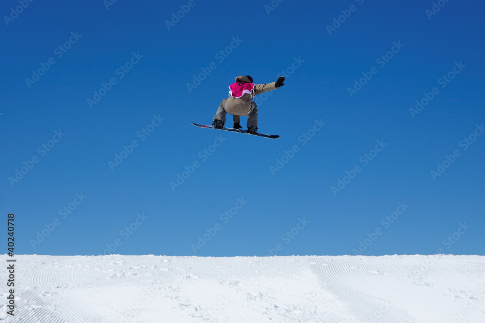 Saut extrême en snowboard (slopestyle)