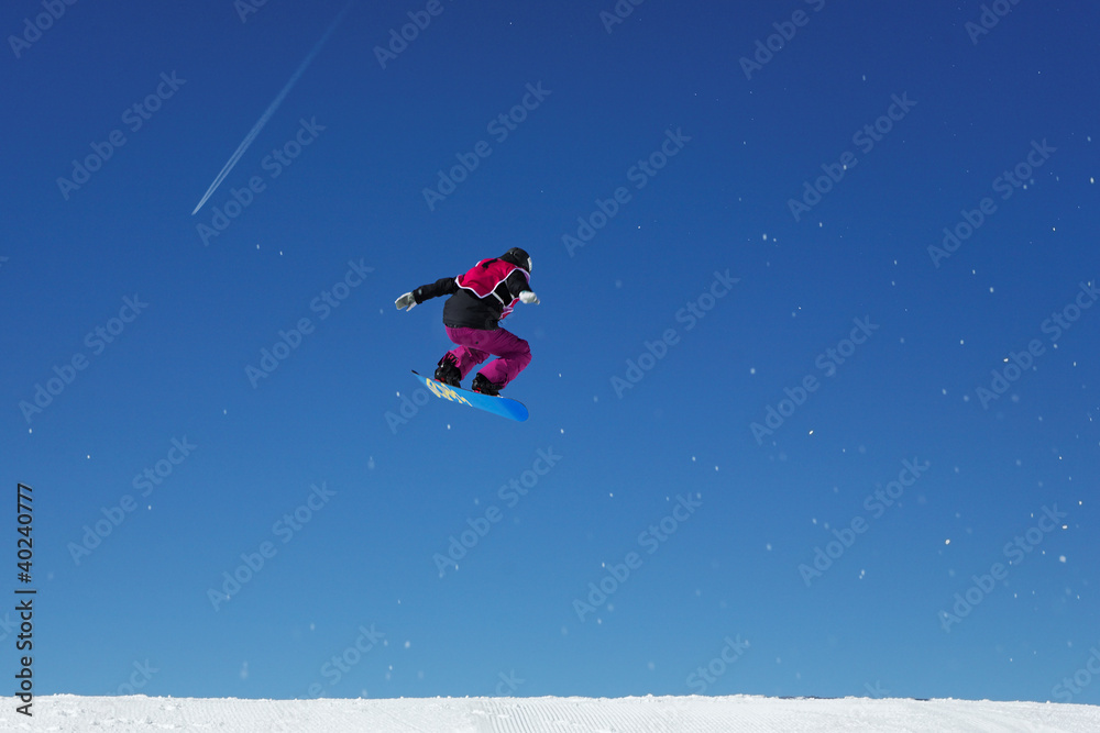 Saut extrême en snowboard (slopestyle)