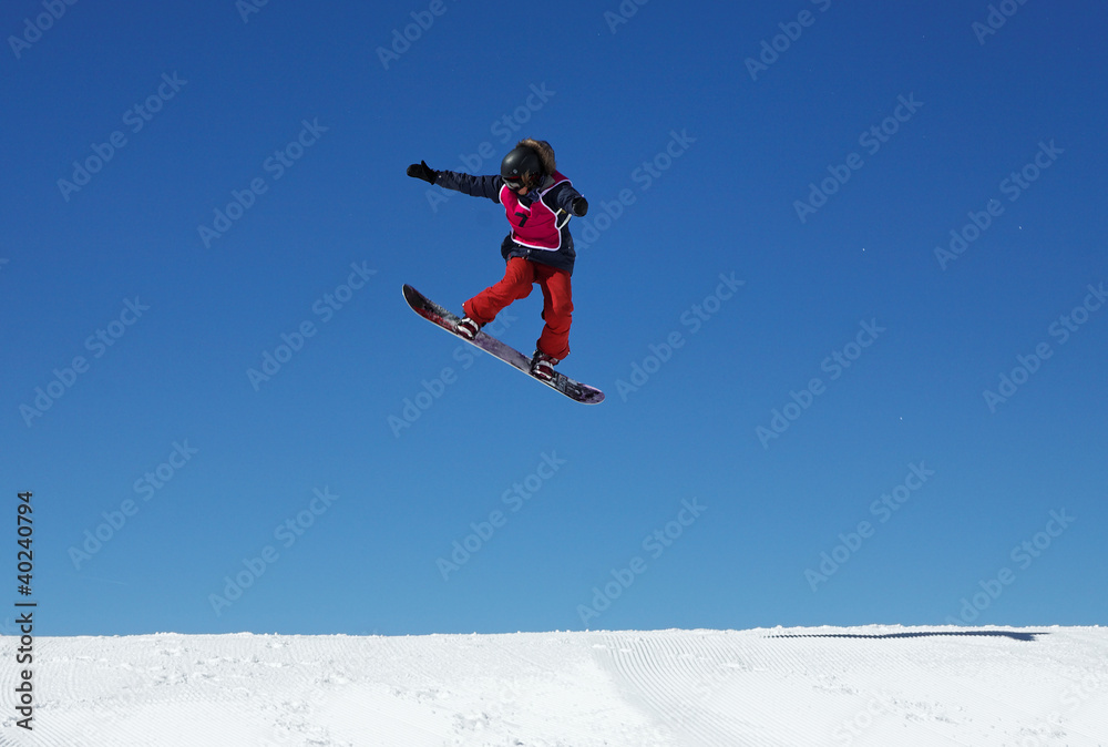 Saut en snowboard (slopestyle )