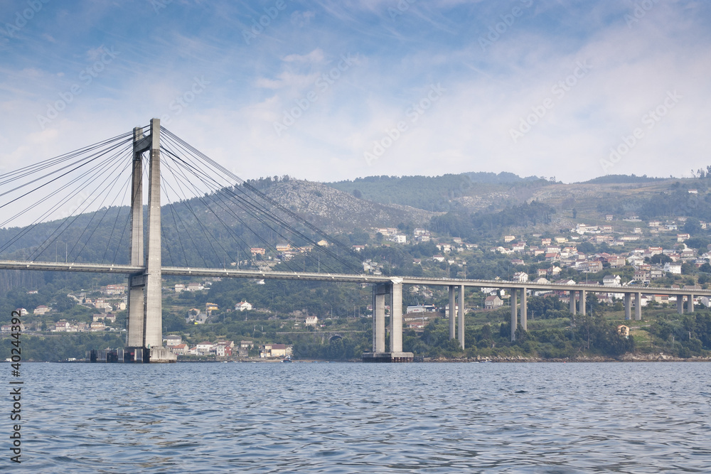 Rande Bridge over Vigo Ria, Pontevedra, Galicia, Spain