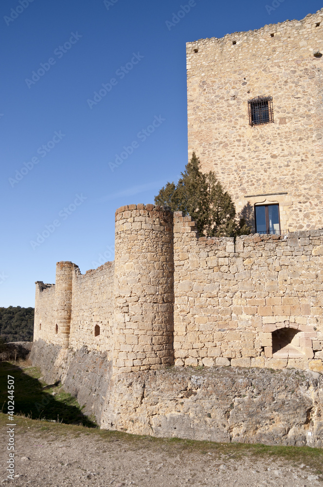 Detail of walls of Castle of Pedraza, Segovia, Spain