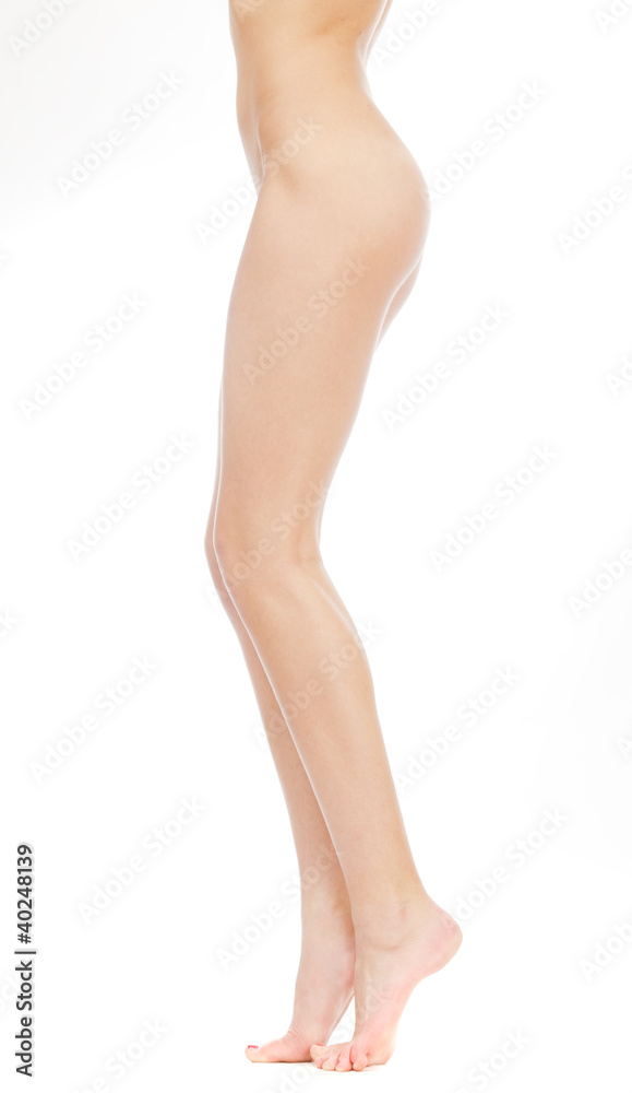Beautiful legs nude girls on a white background Beautiful legs nude girls on a white background