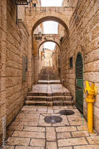 An alley in the old city in Jerusalem.