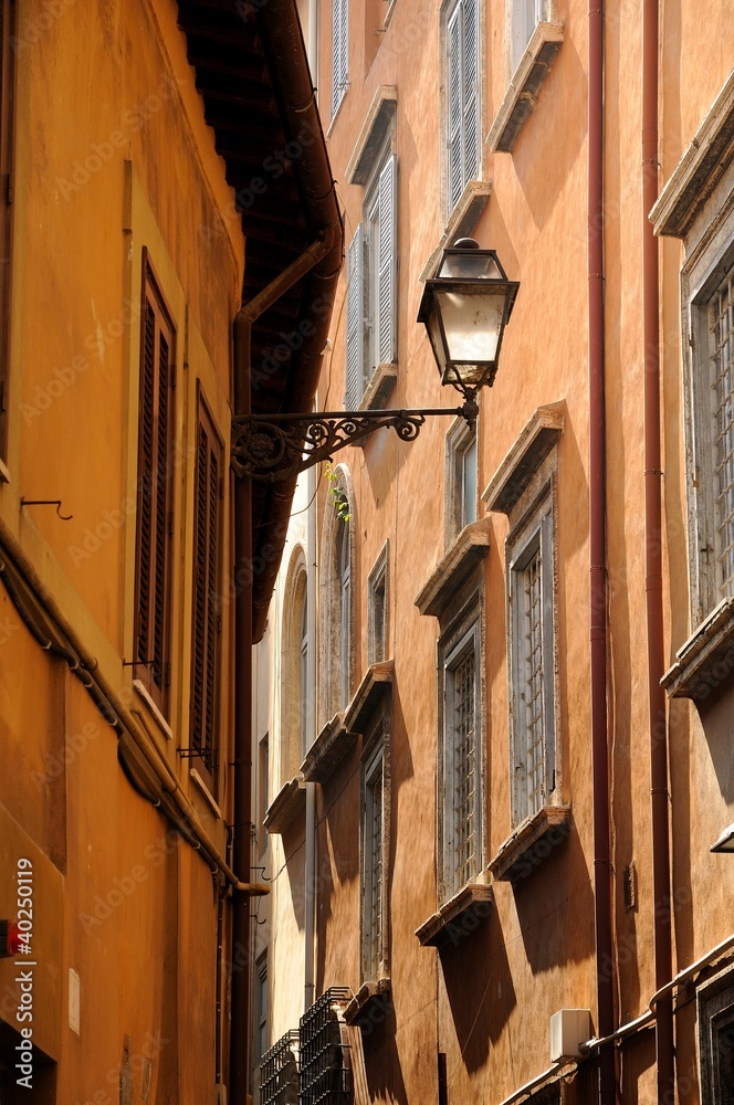 Colorful houses in Trastevere, a typical roman neighbourhood.