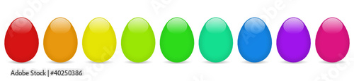 Easter eggs in rainbow colors