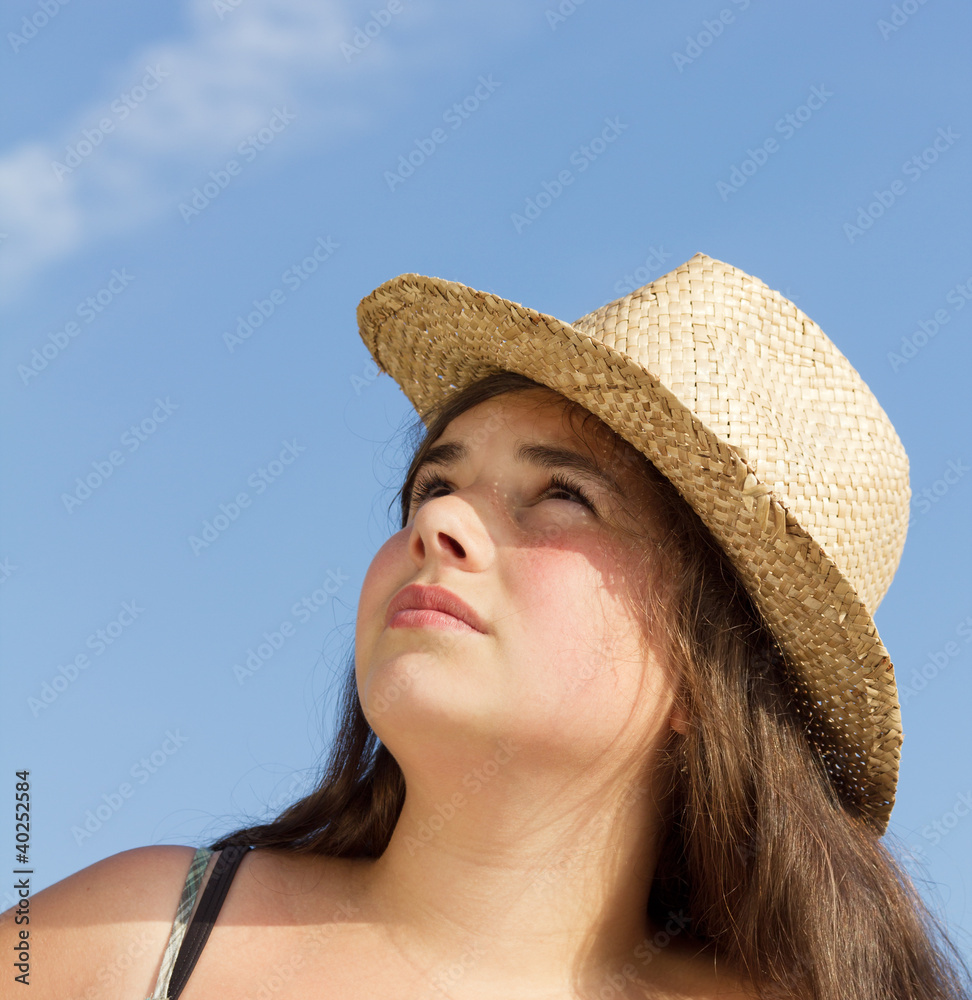 Girl with sun hat