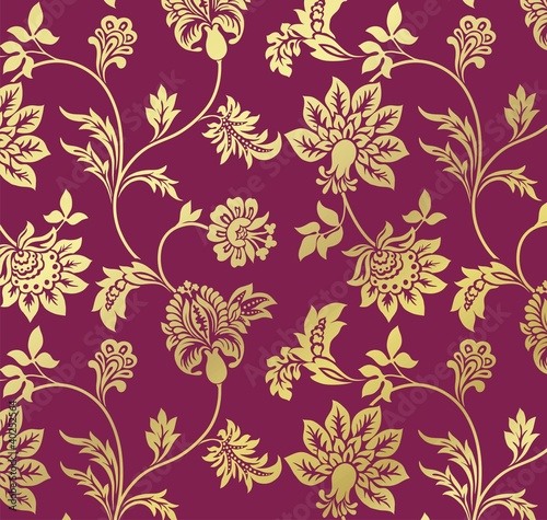 traditional paisley floral pattern, textile design, royal India