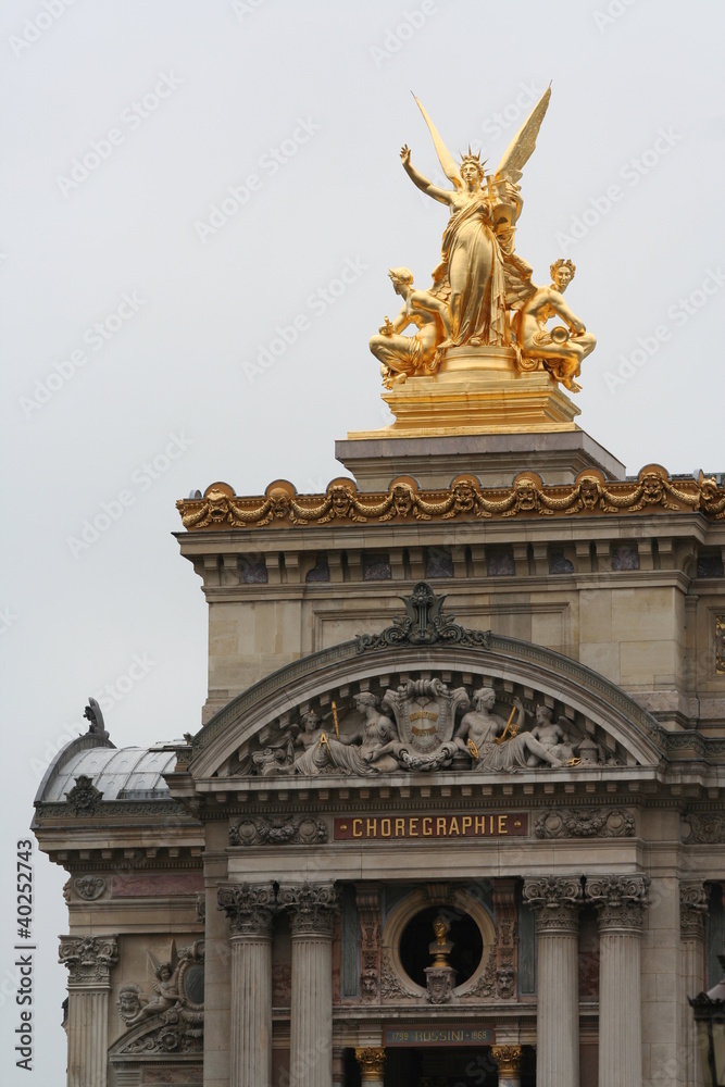 Detail of Opera in Paris, Golden Statue Top Left