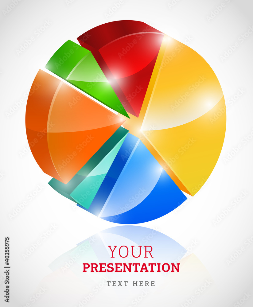 Obraz premium 3D circular diagram on white background